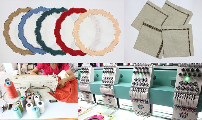 Gray linen napkin,Tajima embroidery machine,brother sewing machine, monogramed napkin,embroidered pillow cover
