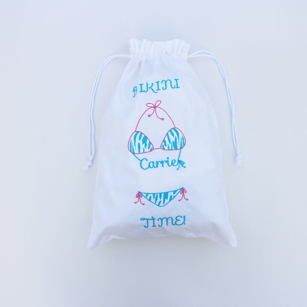 Bikini time swimming suit bag