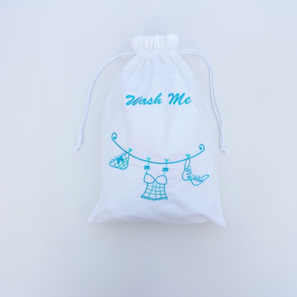 Blue cotton cloth line lingerie bag