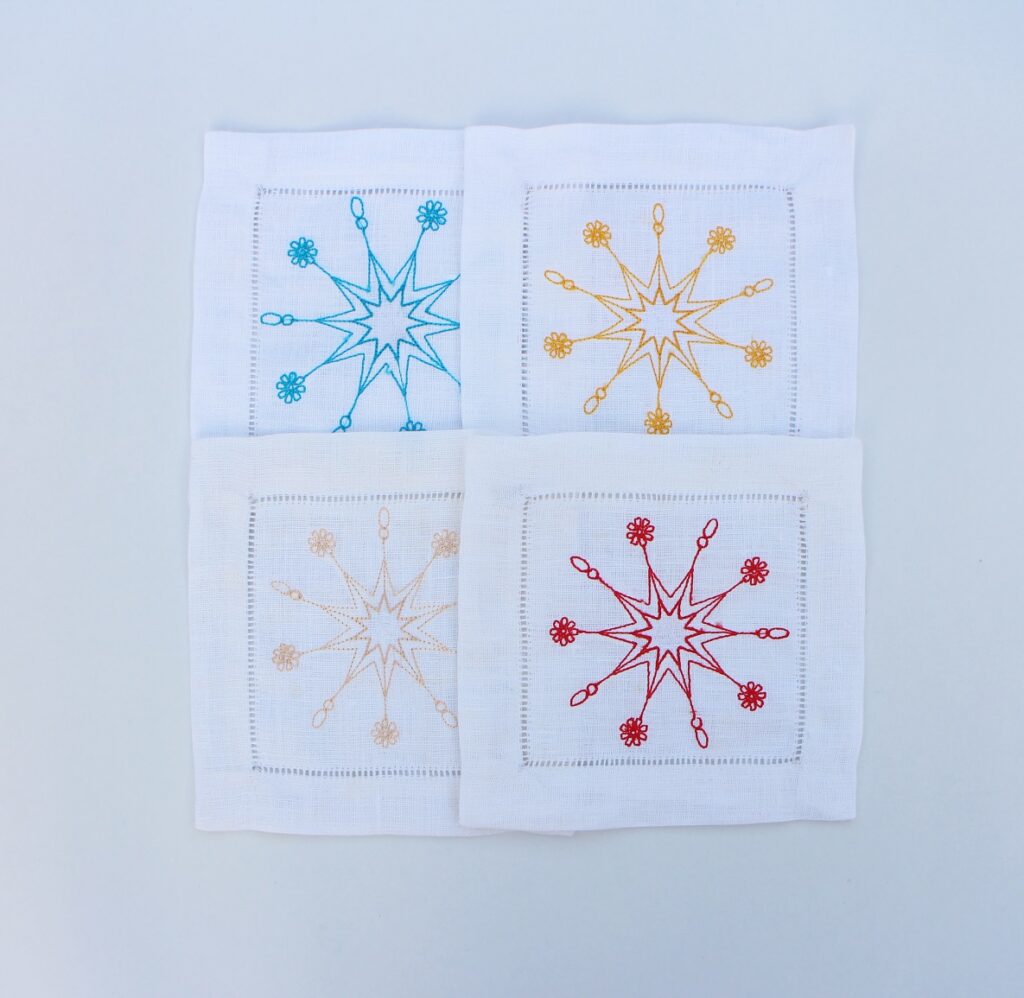 Colorful snowflake cocktail napkins