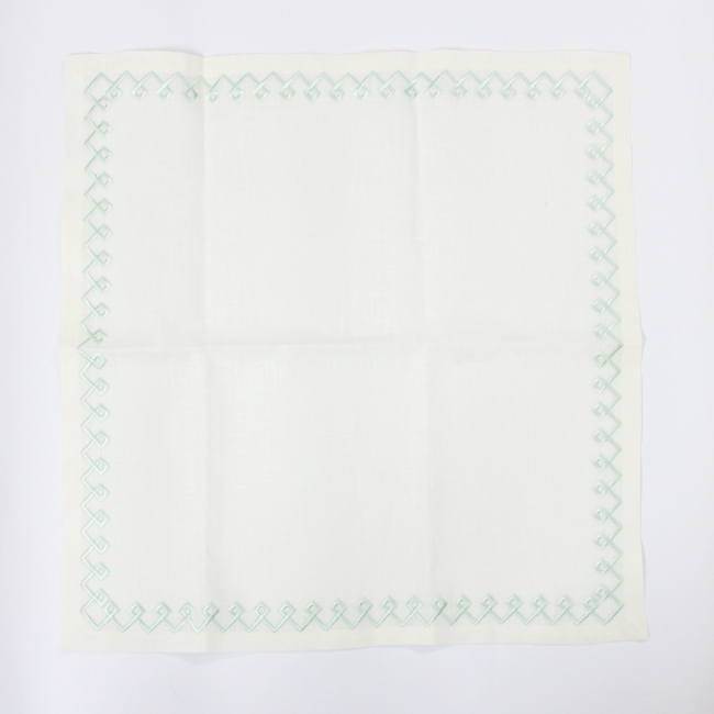 Embroidered border linen napkin 2
