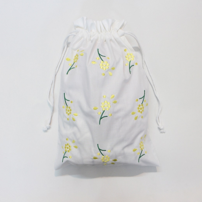 Mimosa flowers embroidered lingerie bags