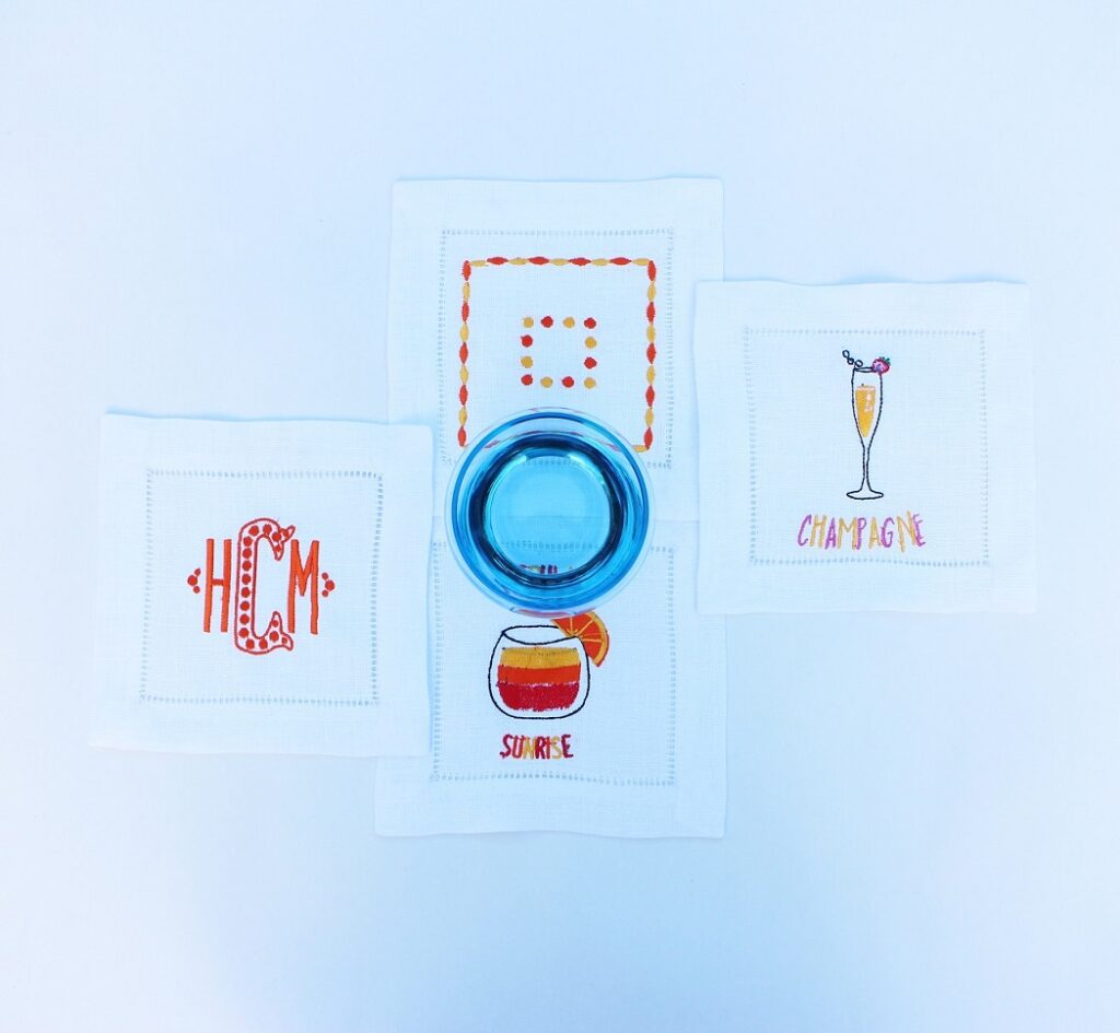 Monogram cocktail napkins