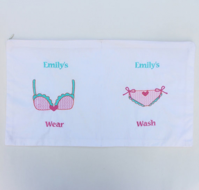 Personalized embroidered laundry bag