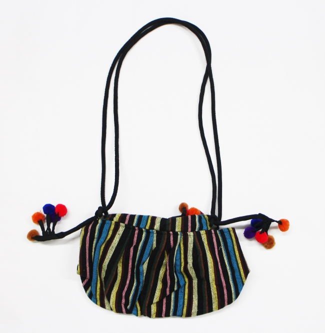 Vietnam Hmong with pom poms handbag