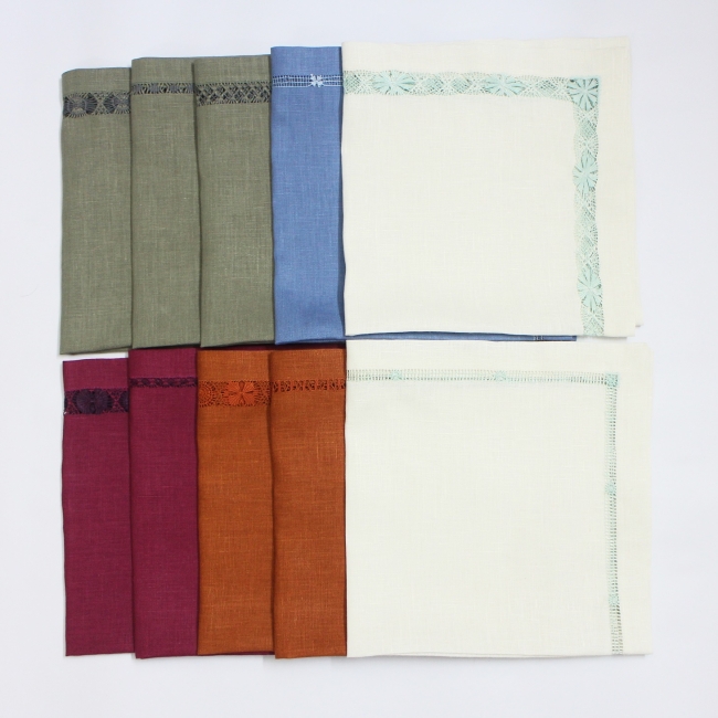 Vietnam hand hemstitch  linen napkin