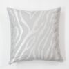 White tiger stripes embroidered linen decorative pillow cover
