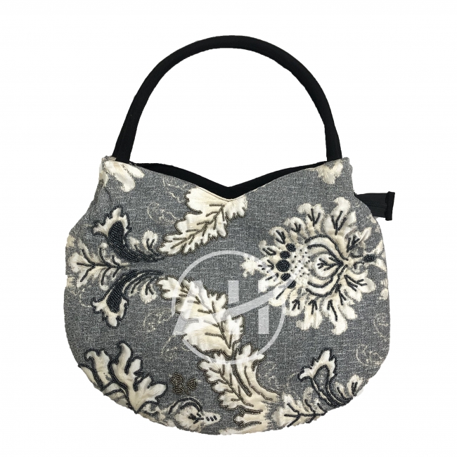 Women Beaded Bag with Damask Pattern