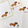 Luxury Embroidered Wiener Dog Cocktail Napkins | Perfect Gift for Dog Lovers