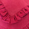 2025-09-16 10.06.12 Elegant Wine Red Linen Table Set - Pleated Round Placemat + Ruffle Napkin