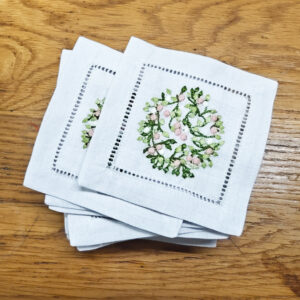 Custom Machine-Embroidered Cotton Cocktail Napkins for B2B & Hospitality