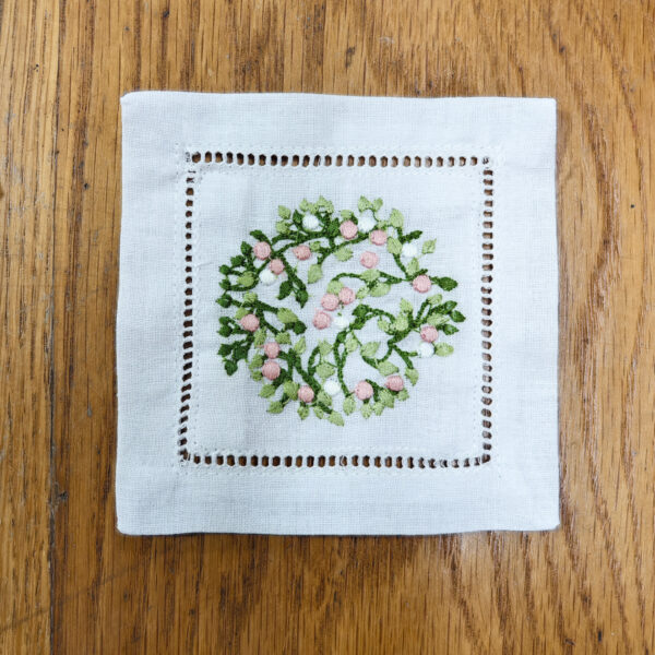 Custom Machine-Embroidered Cotton Cocktail Napkins for B2B & Hospitality