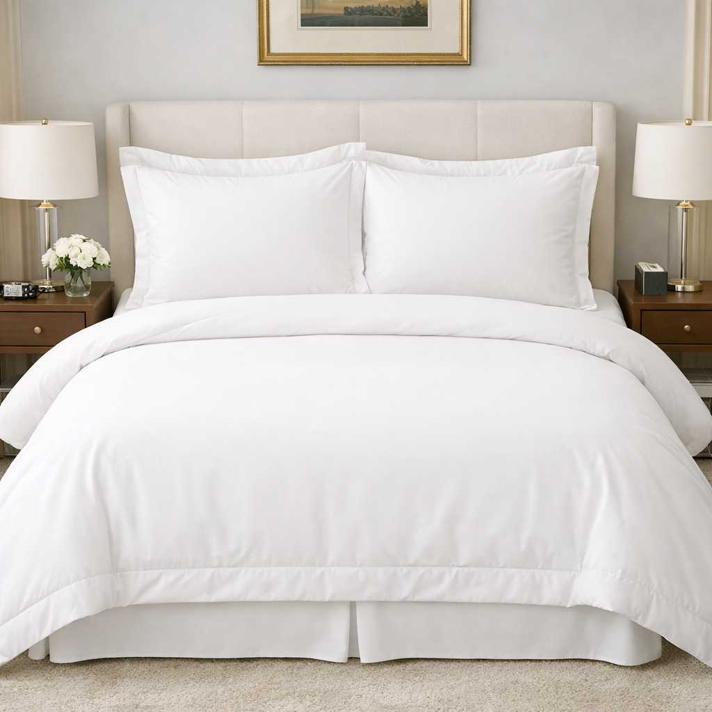 Luxury White Duvet Cover Set | 100% Breathable Cotton Bedding Sheets