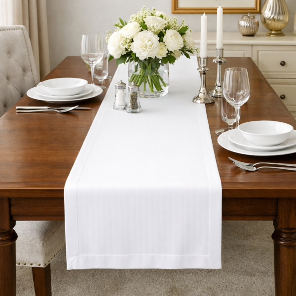 Copilot_20260718_162225 White Cotton Table Runner – Classic Elegance for Every Occasion