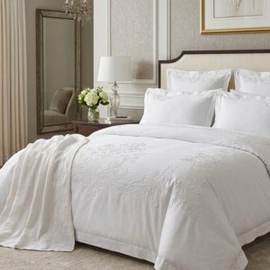 Vintage French Country White-on-White Embroidered Bedding Collection