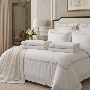 Luxury French Country Lace Embroidered Duvet Cover Set - 100% Premium Cotton Vintage Bedding Set