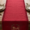 Gemini_Generated_Image_wto5icwto5icwto5 Embroidered Christmas Linen Table Runner, Red Holiday Table Decor with Fringed Edges, Sleigh and Reindeer Winter Dining Accent, Festive Gift