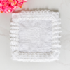 Classic White Flat Lace Border Cocktail Napkin – Elegant Fabric Drink Coaster & Tea Mat
